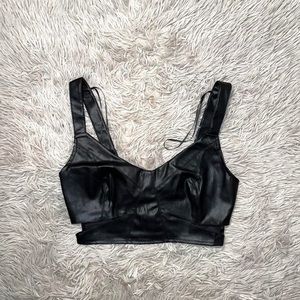 zara leather top